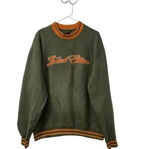 Boohoo man Green & Orange Sweatshirt (Size Medium)